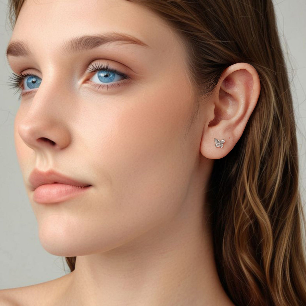 Sterling Silver White Gold Plated Earrings