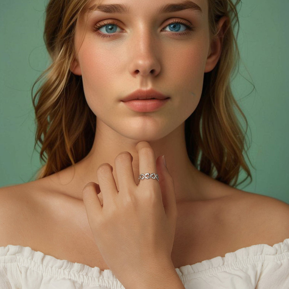 Sterling Silver Cubic Zirconia Pavé Ring