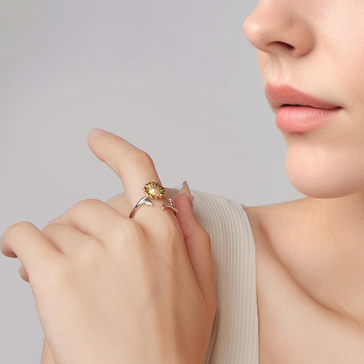 Sterling Silver Plated White Gold Ring