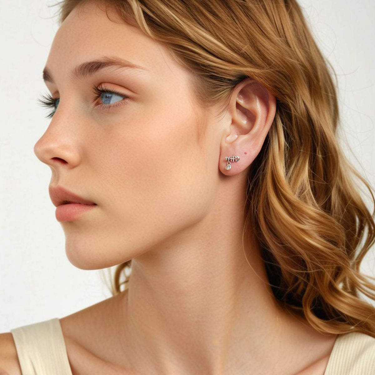 Sterling Silver Pavé CZ Oxidized Square Stud Earrings