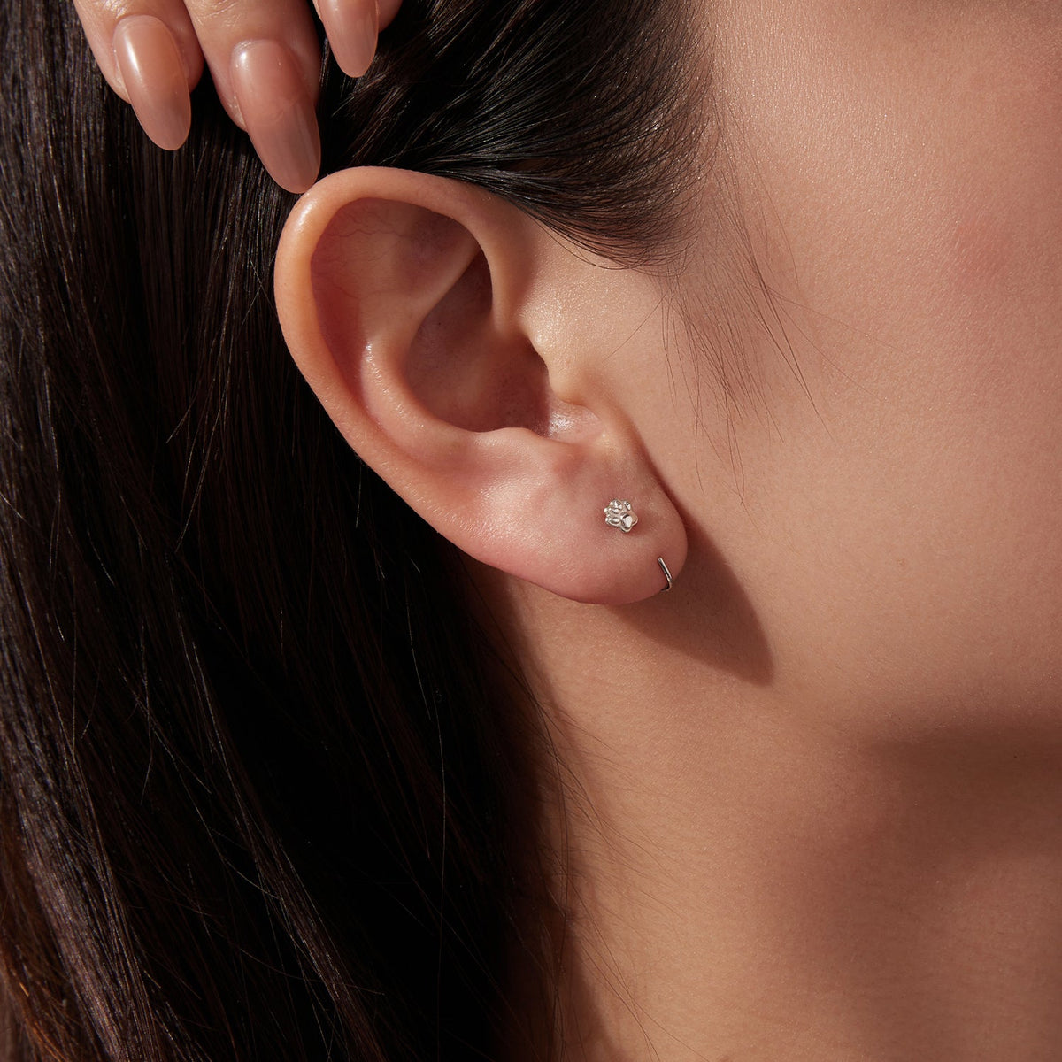 Sterling Silver White Gold Plated Earrings
