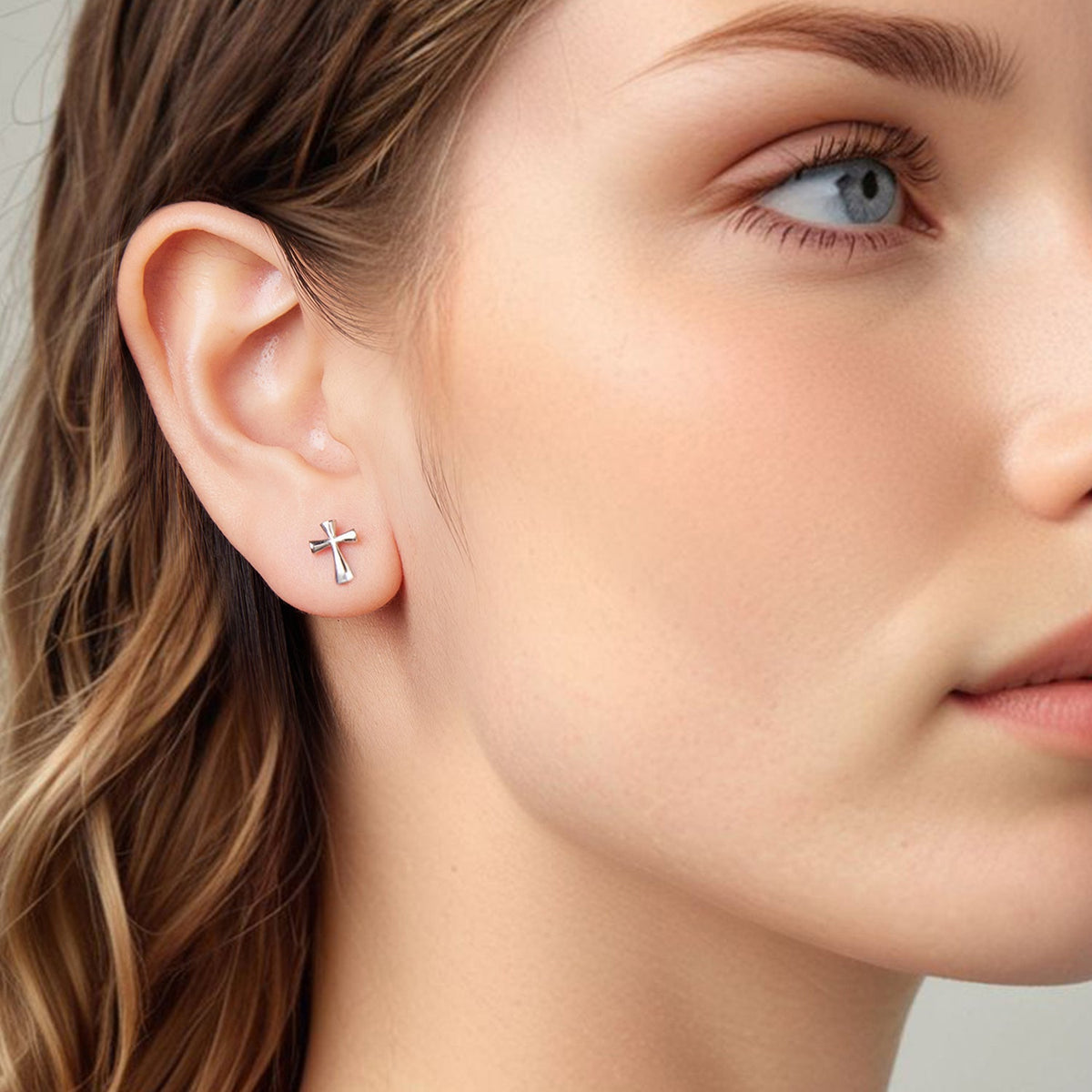 White Gold Plated Sterling Silver Earrings
