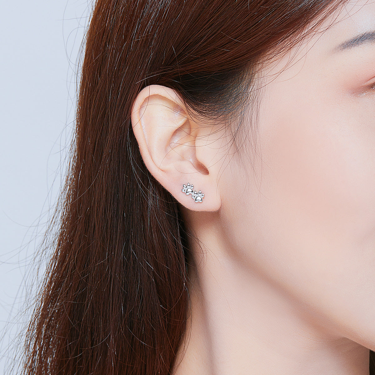 Platinum Plated Sterling Silver Stud Earrings