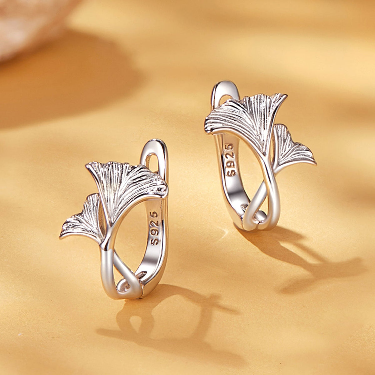 Sterling Silver White Gold Plated Hoop Earrings