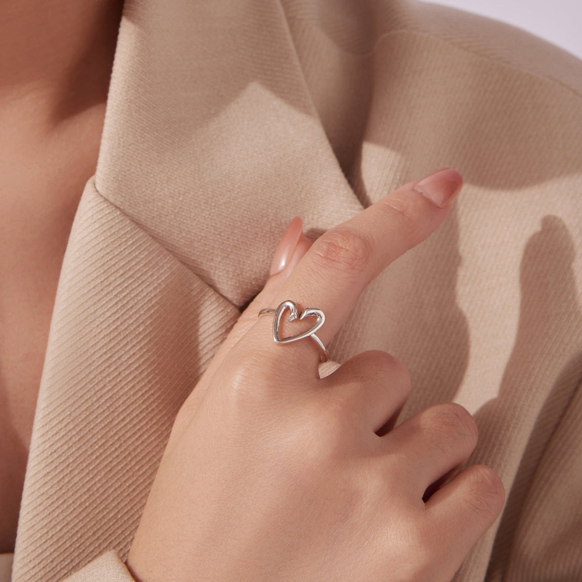 Sterling Silver Oxidized Heart Ring