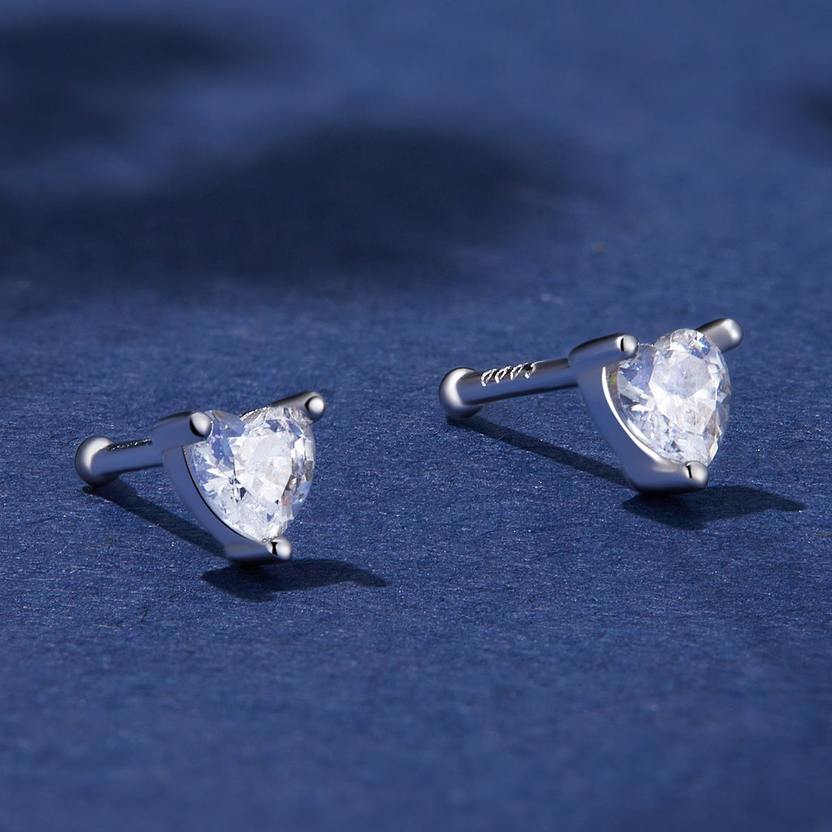 Platinum Plated Sterling Silver Pavé Cubic Zirconia Stud Earrings