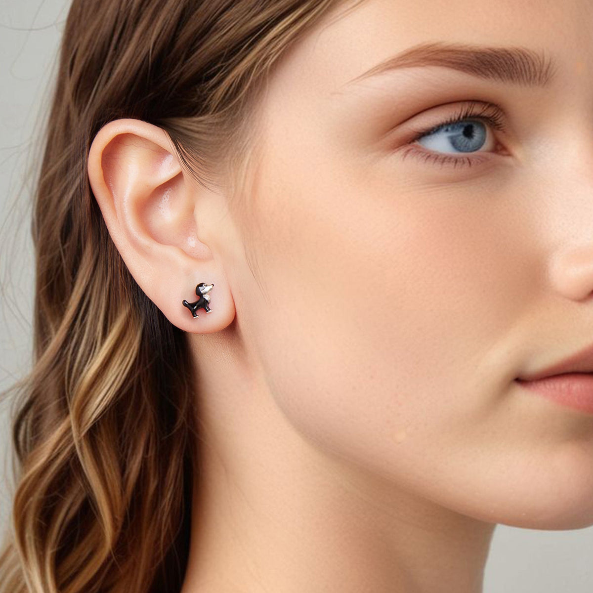 Sterling Silver Enamel Oxidized Earrings