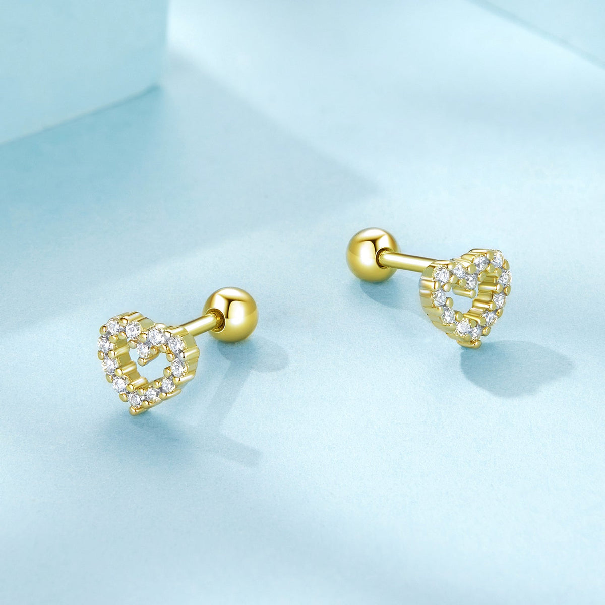 Sterling Silver White Gold Plated Cubic Zirconia Pavé Earrings