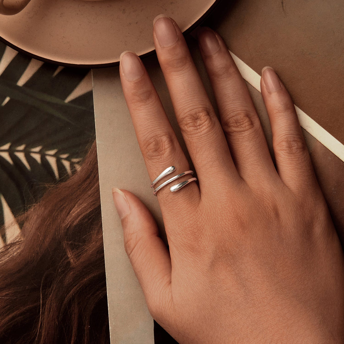 Sterling Silver Oxidized Silver Adjustable Ring