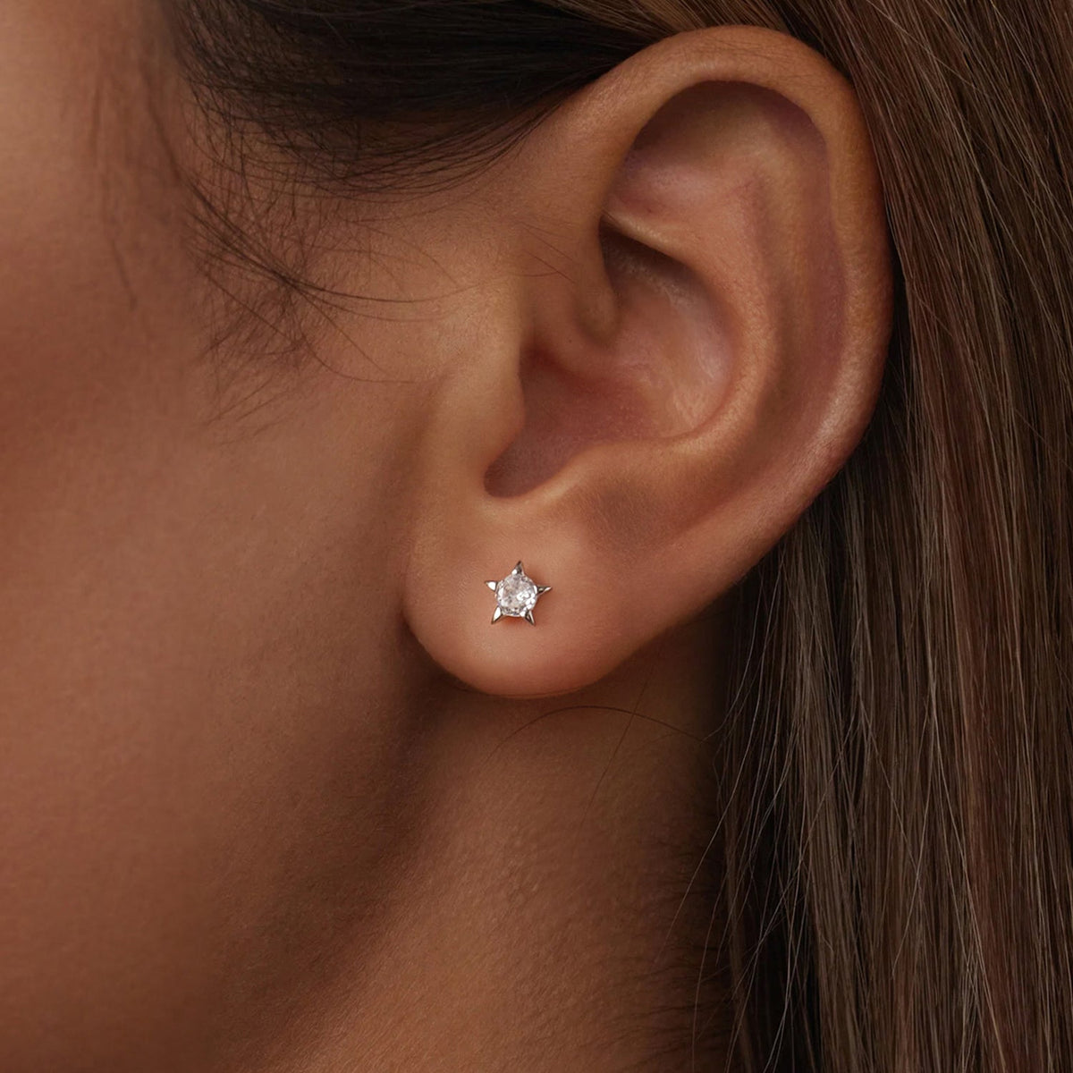 Sterling Silver CZ Pavé Earrings