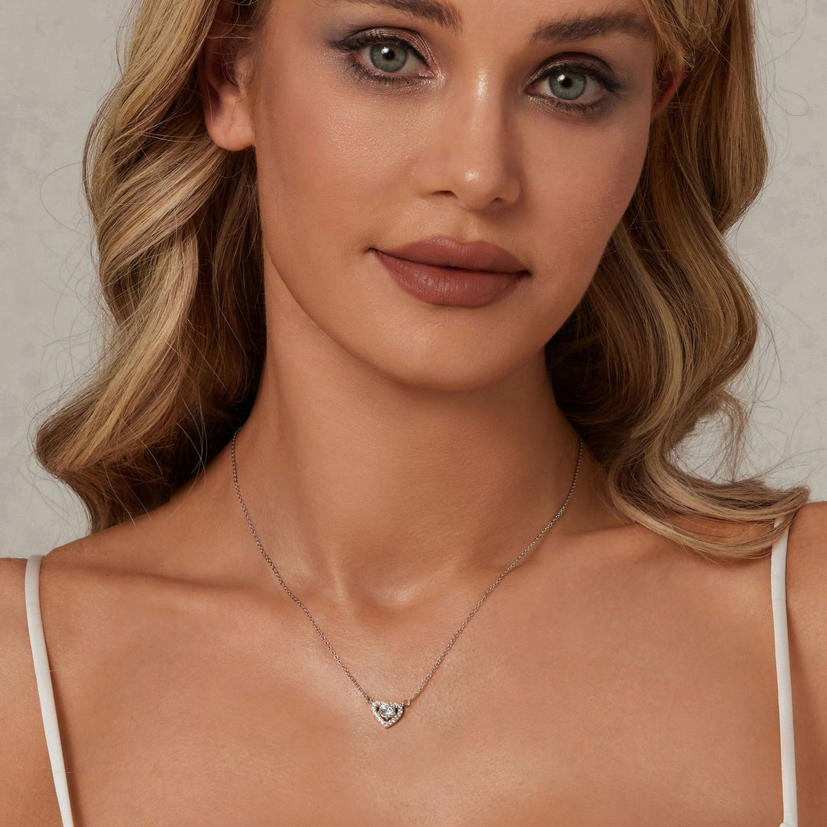 Sterling Silver Moissanite and Cubic Zirconia Necklace