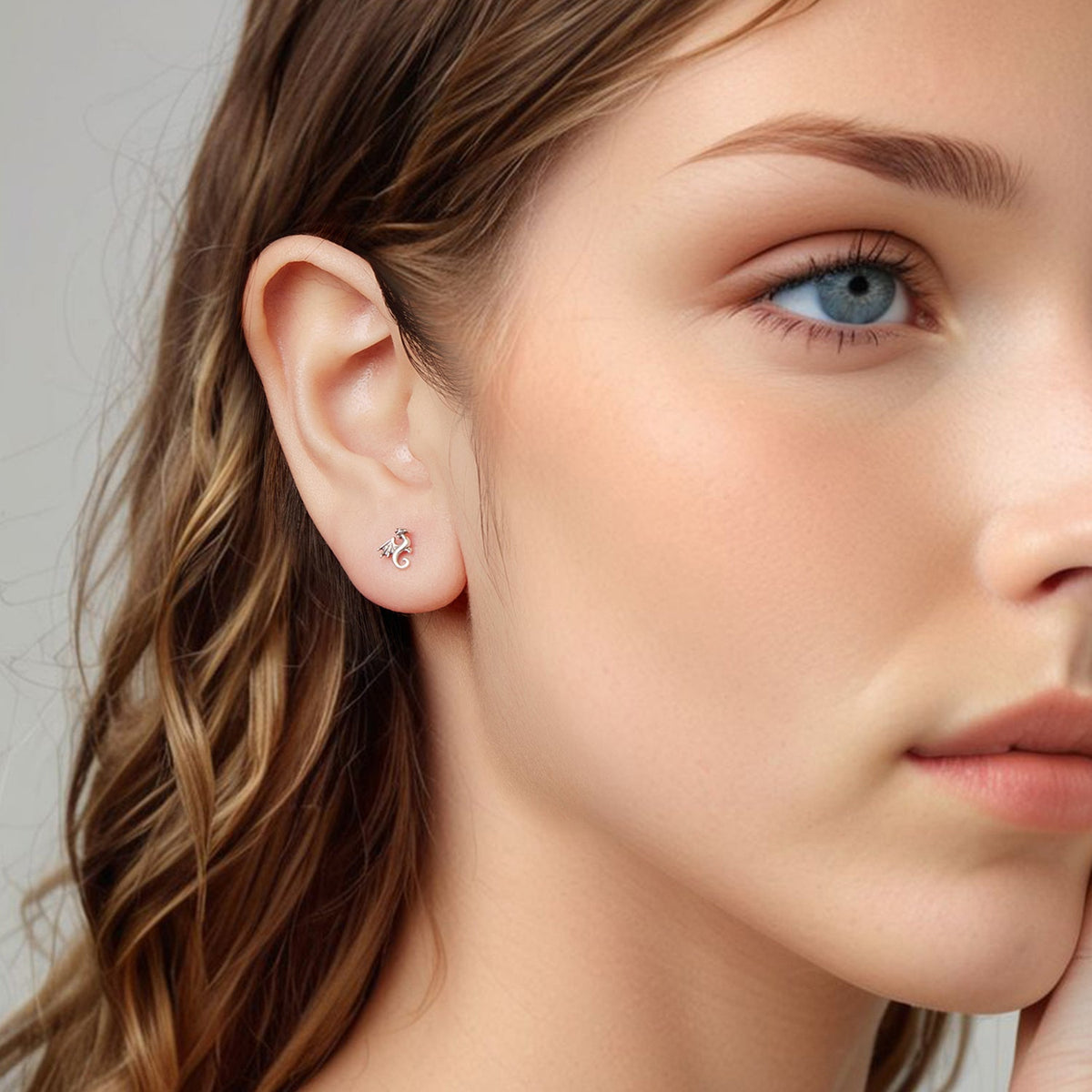 Oxidized Sterling Silver Button Stud Earrings