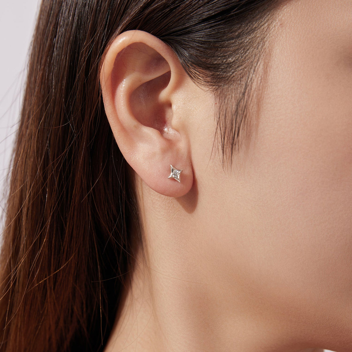 Sterling Silver Moissanite Stud Earrings
