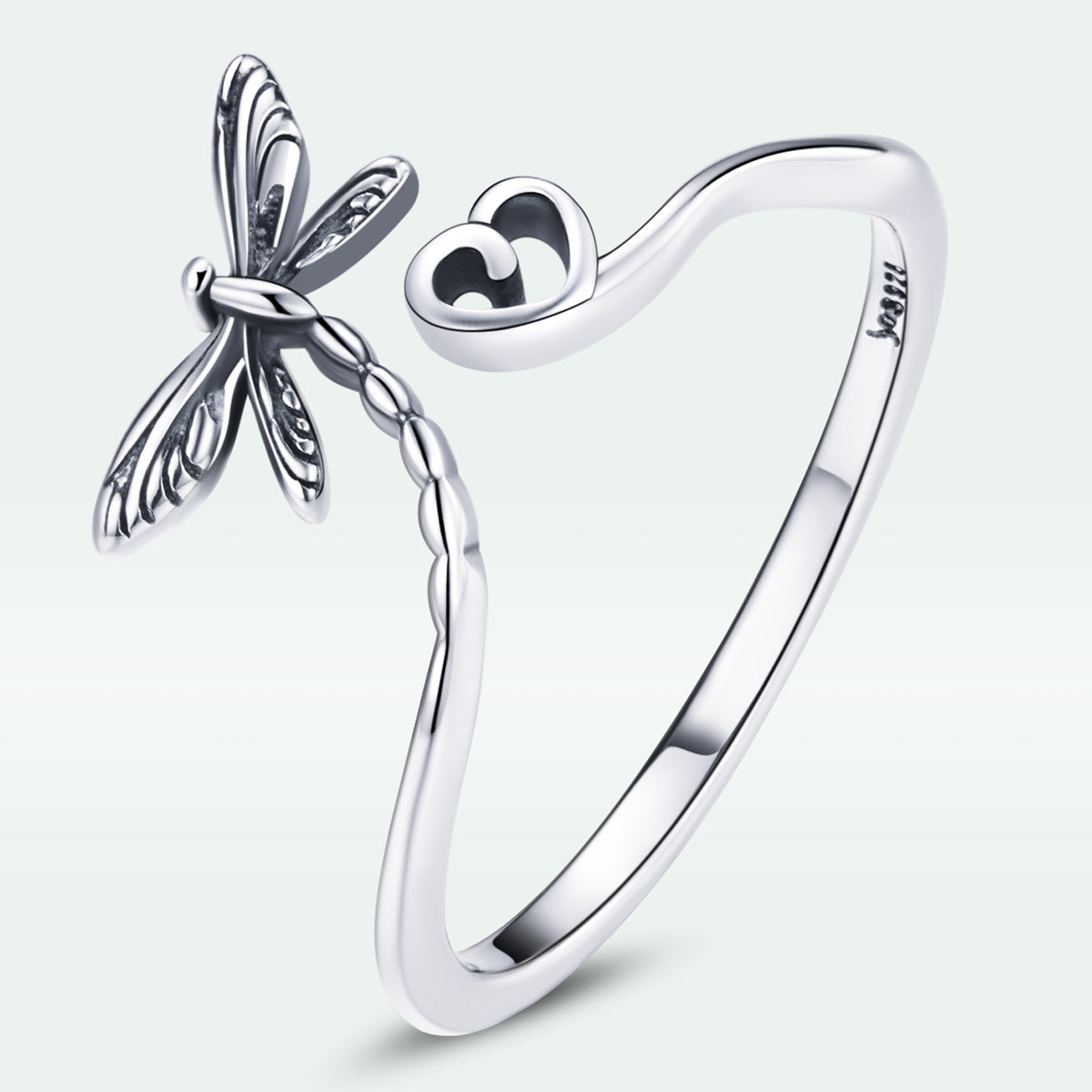 Sterling Silver Oxidized Dragonfly Ring