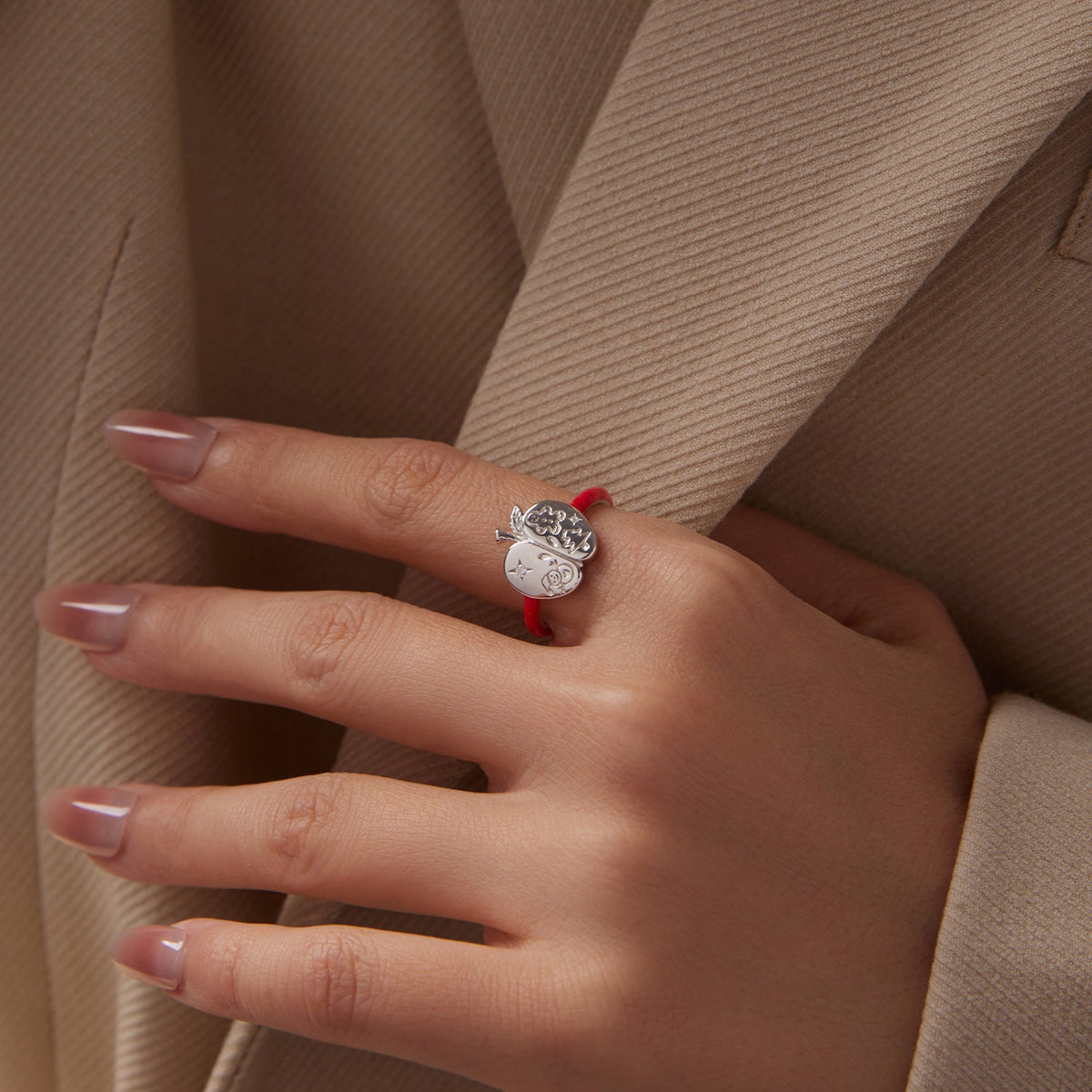 Sterling Silver Enamel Pavé Cubic Zirconia Ring