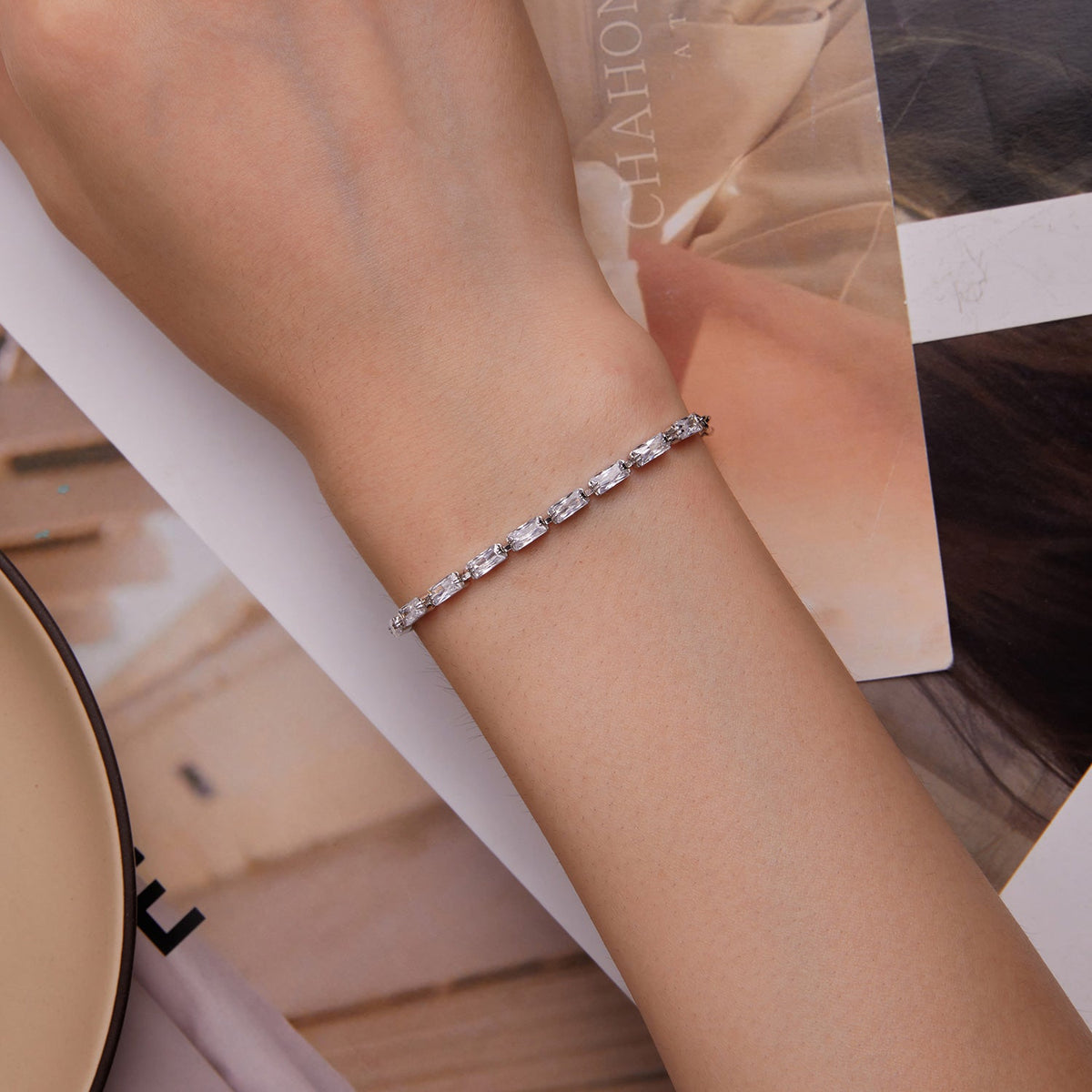 Sterling Silver Pavé CZ Bracelet