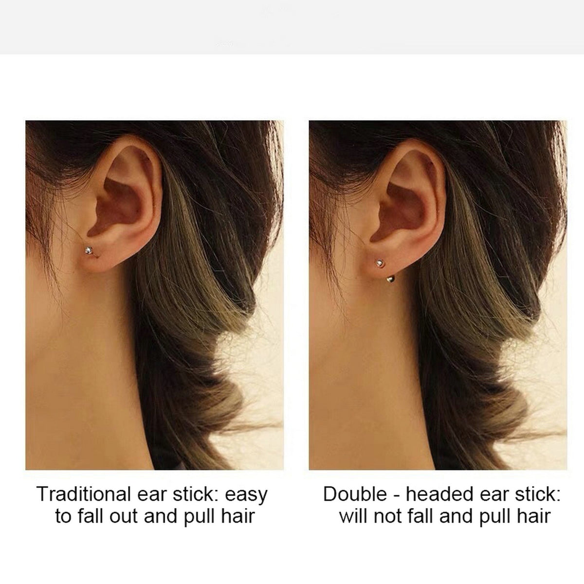 Sterling Silver Platinum Plated Ball Stud Earrings