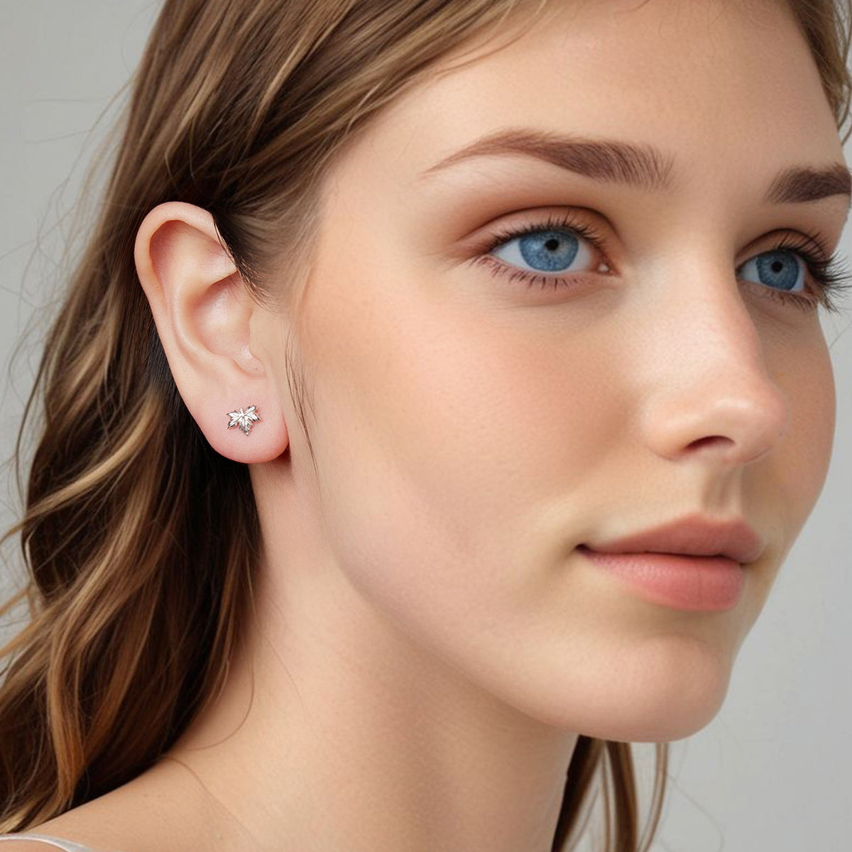Sterling Silver White Gold Plated Earrings