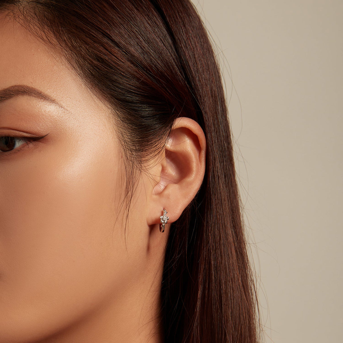 Sterling Silver Zircon Pavé Earrings
