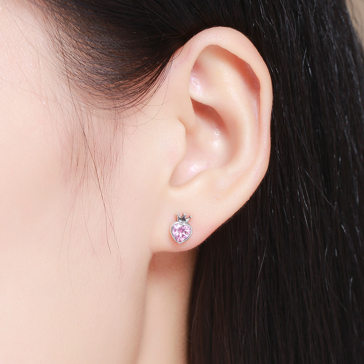 Oxidized Sterling Silver Cubic Zirconia Pavé Earrings