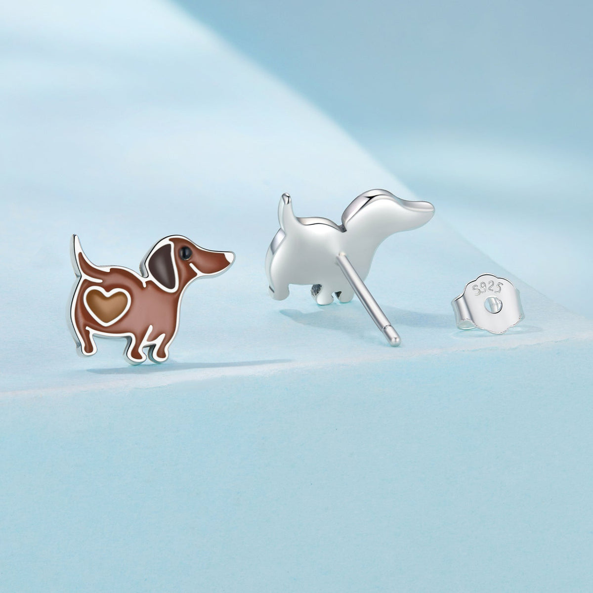 Sterling Silver Oxidized Enamel Earrings