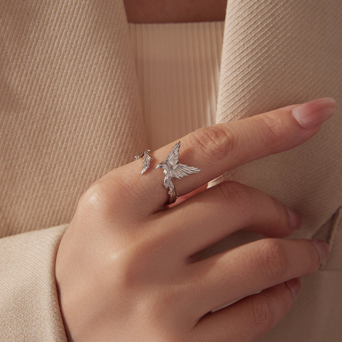 Sterling Silver White Gold Plated Ring