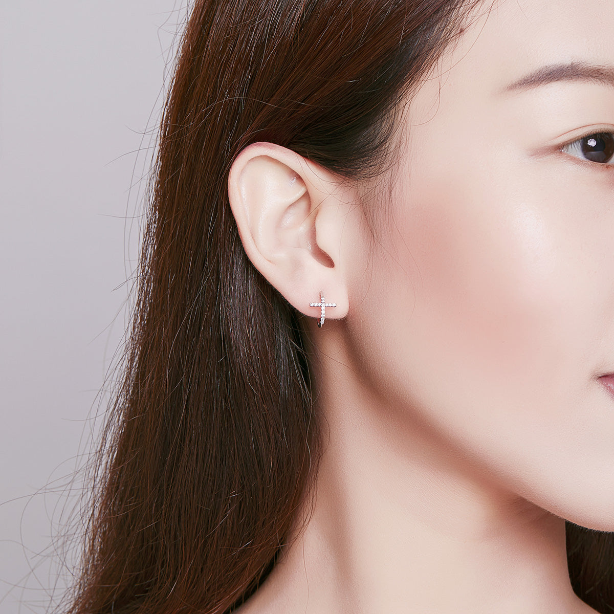 Sterling Silver Pavé Cubic Zirconia Earrings