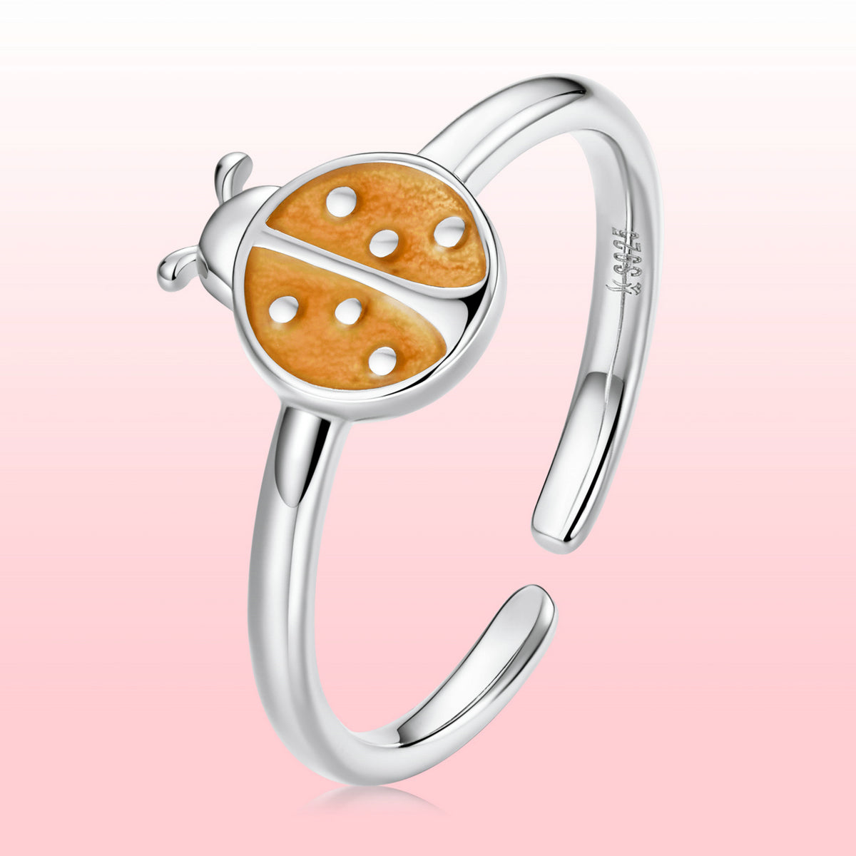 Sterling Silver Enamel Ladybird Ring