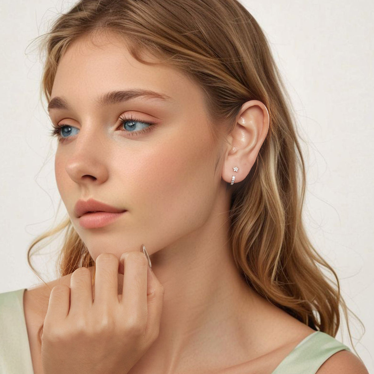 Sterling Silver Cubic Zirconia Pave Earrings