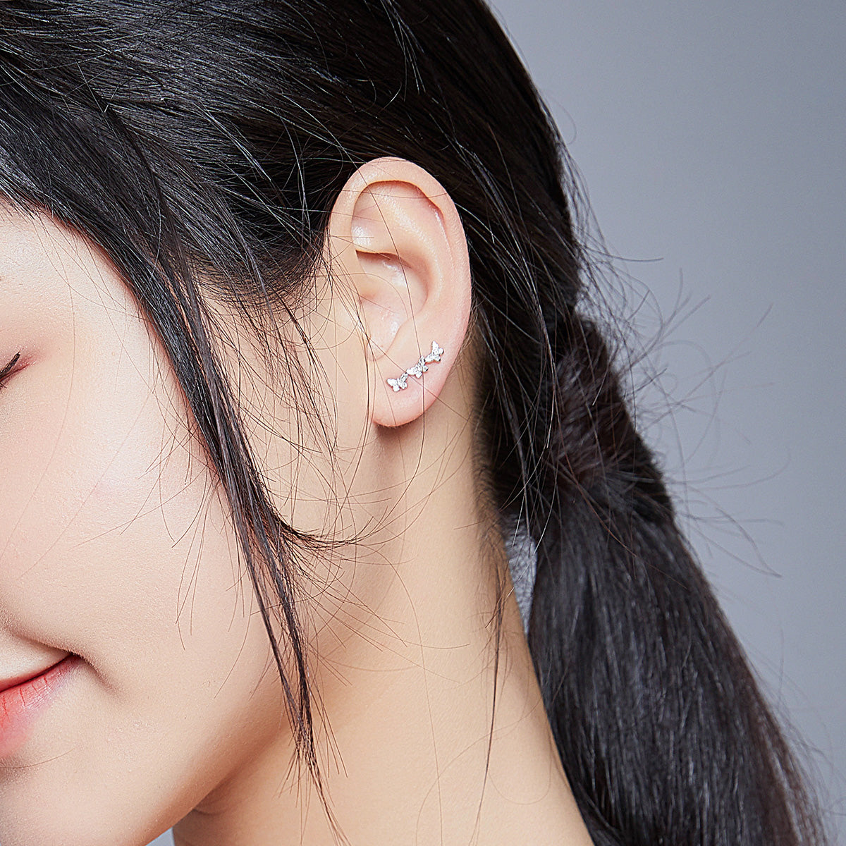Platinum Plated Sterling Silver Earrings