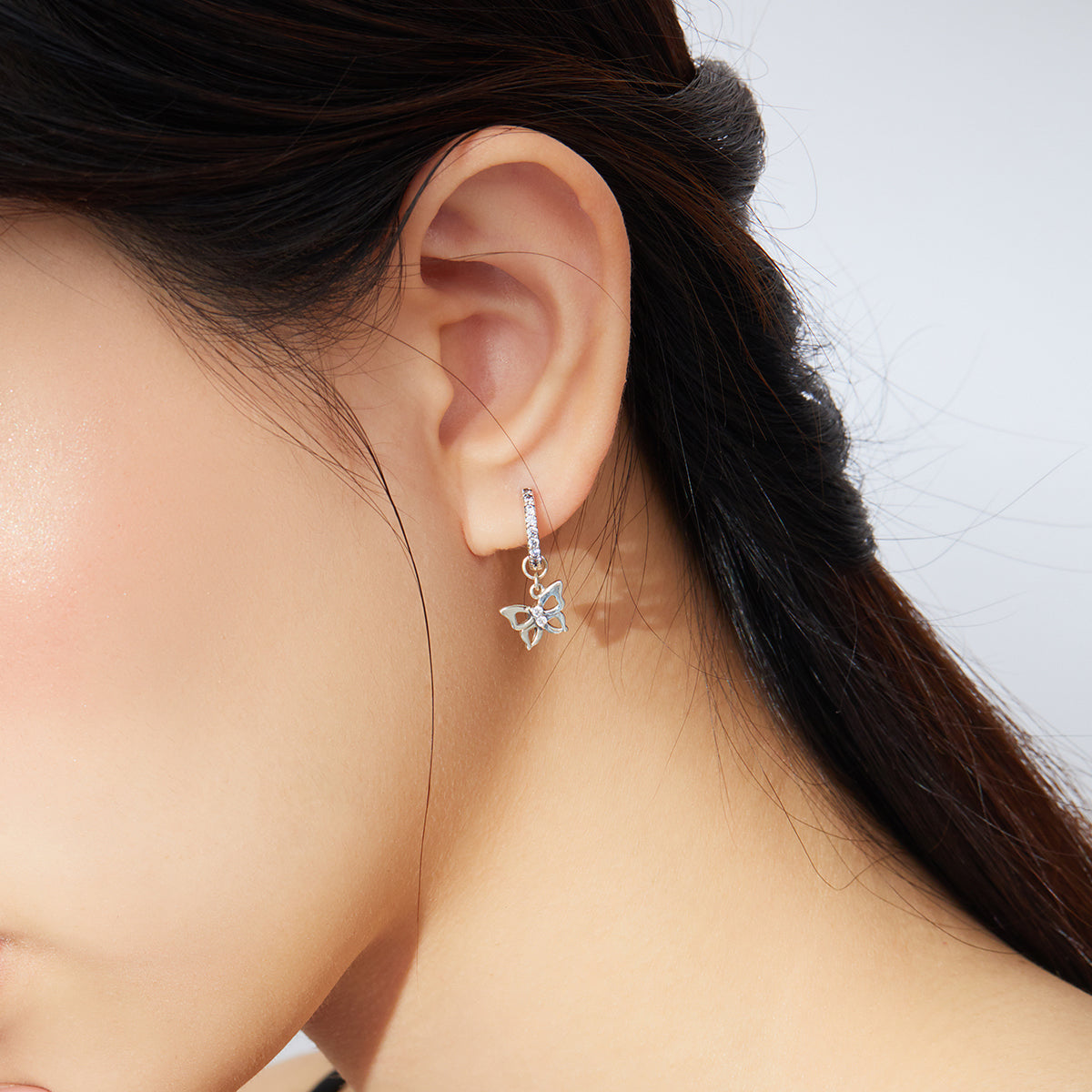 Sterling Silver Cubic Zirconia Pavé Drop Earrings