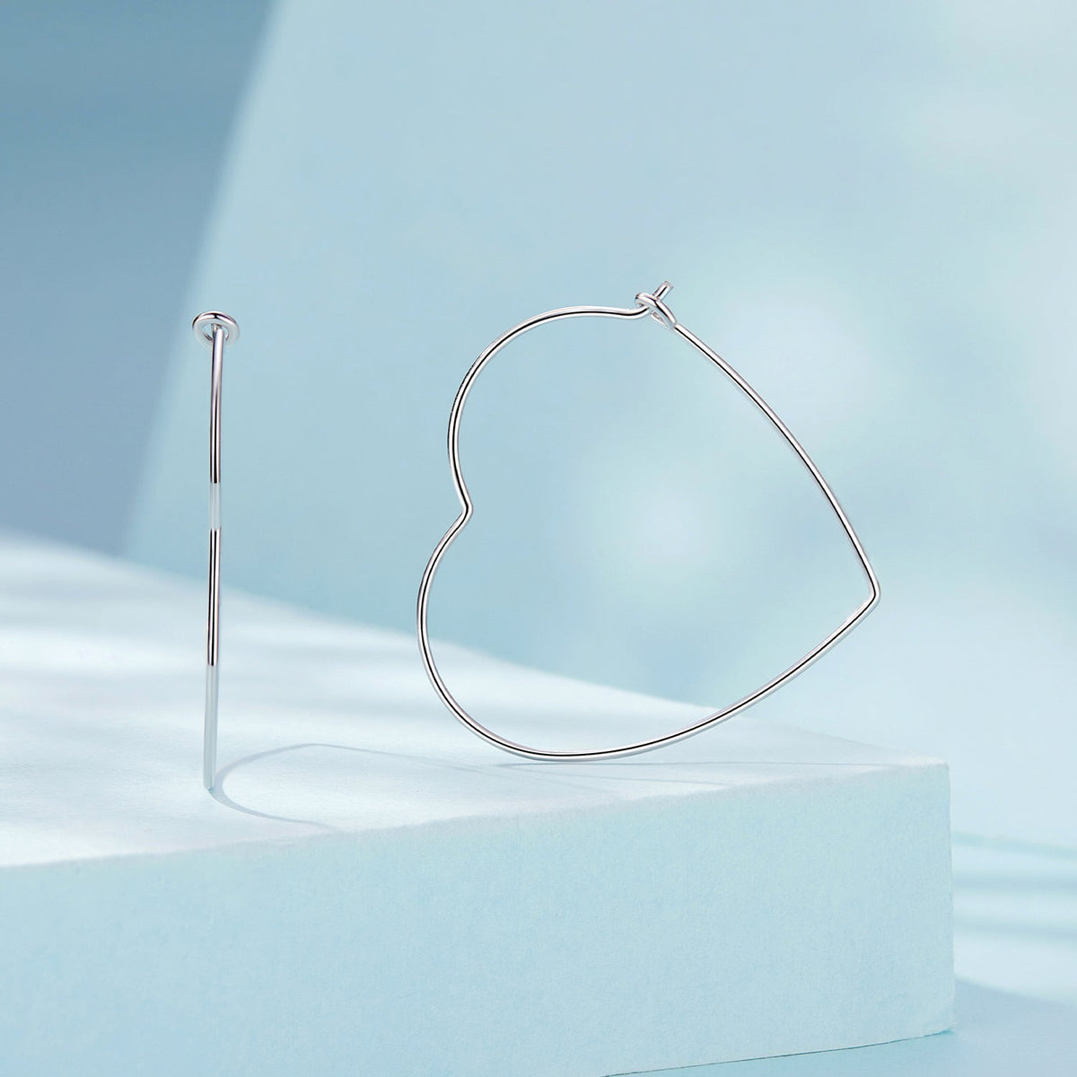 Sterling Silver White Gold Plated Hoop Earrings