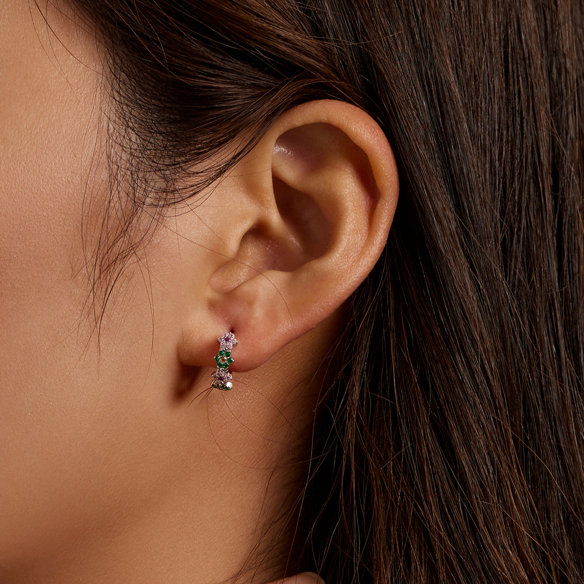 Sterling Silver Cubic Zirconia Pavé Earrings