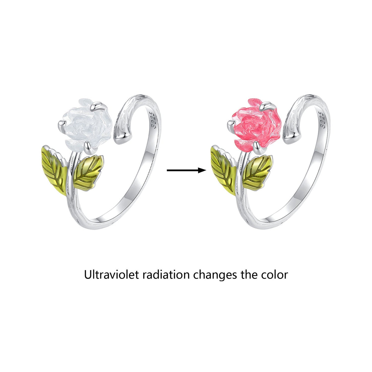 Sterling Silver Enamel Resin Band Ring