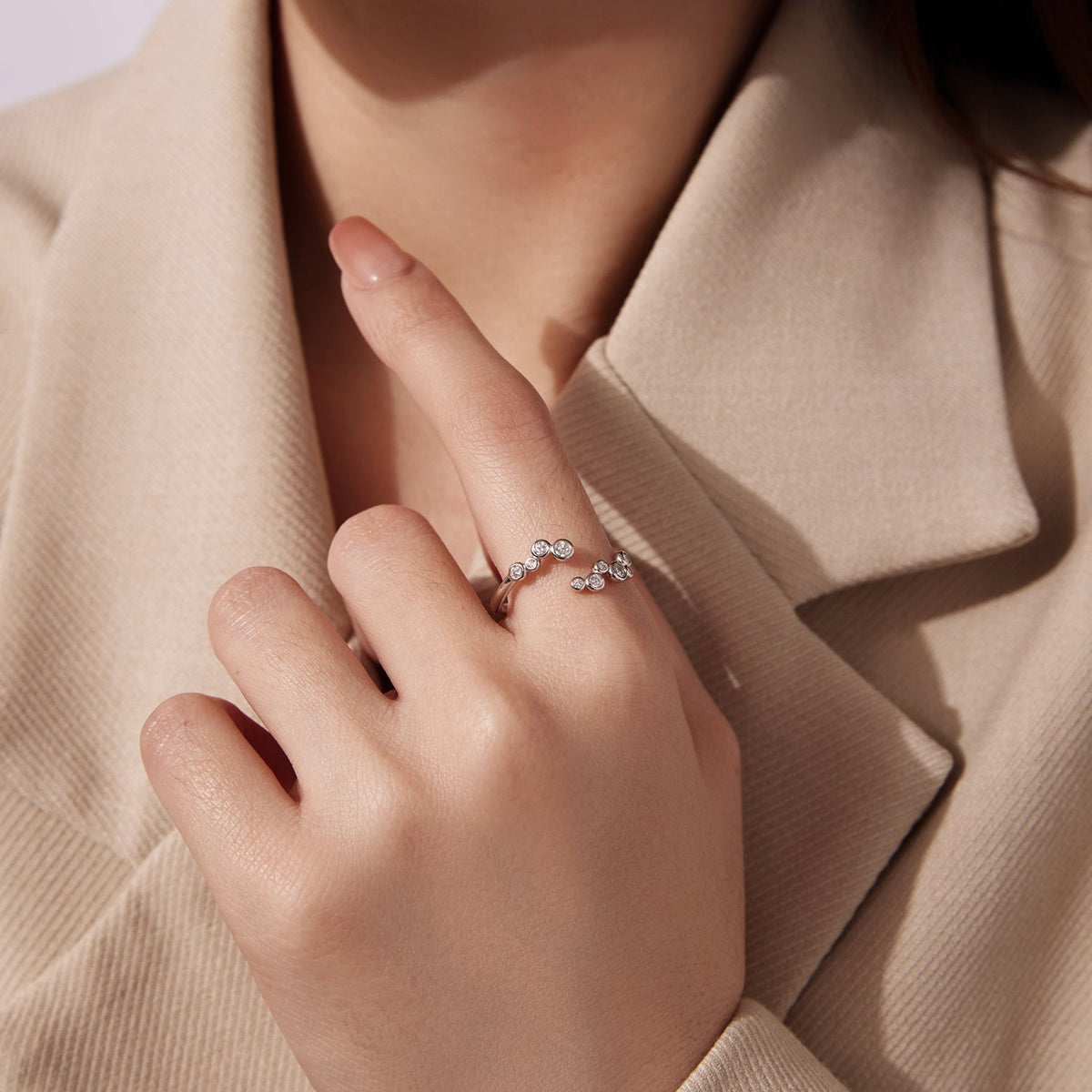 Sterling Silver Moissanite Channel Set Ring