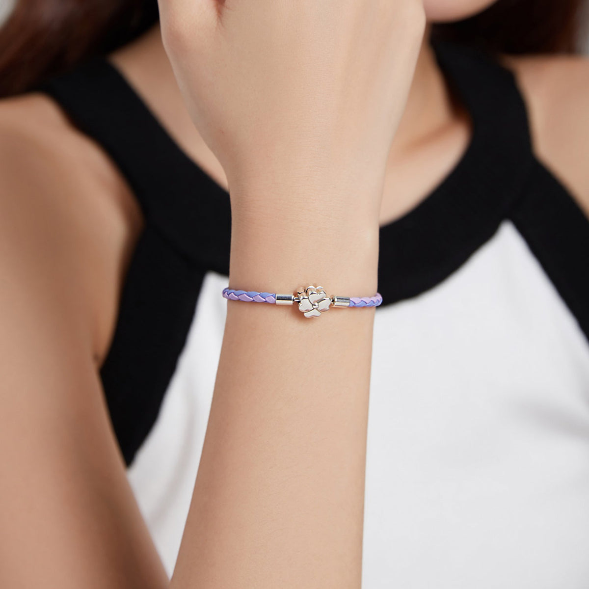 Sterling Silver Oxidized Silver Leather Bracelet