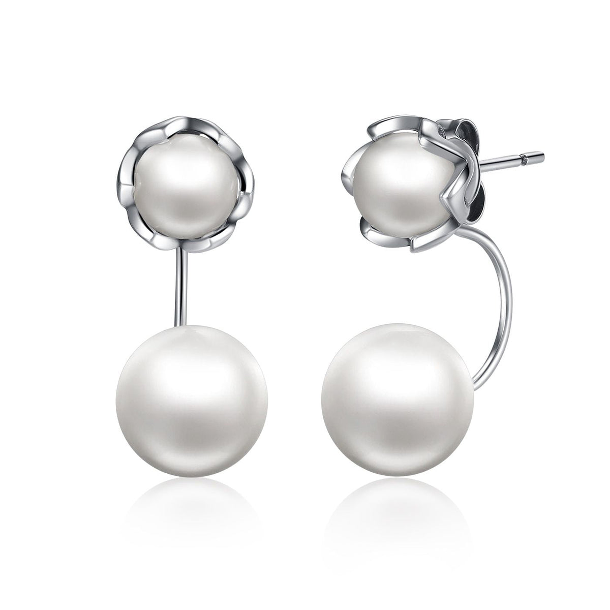 Sterling Silver Shell Pearl Drop Earrings