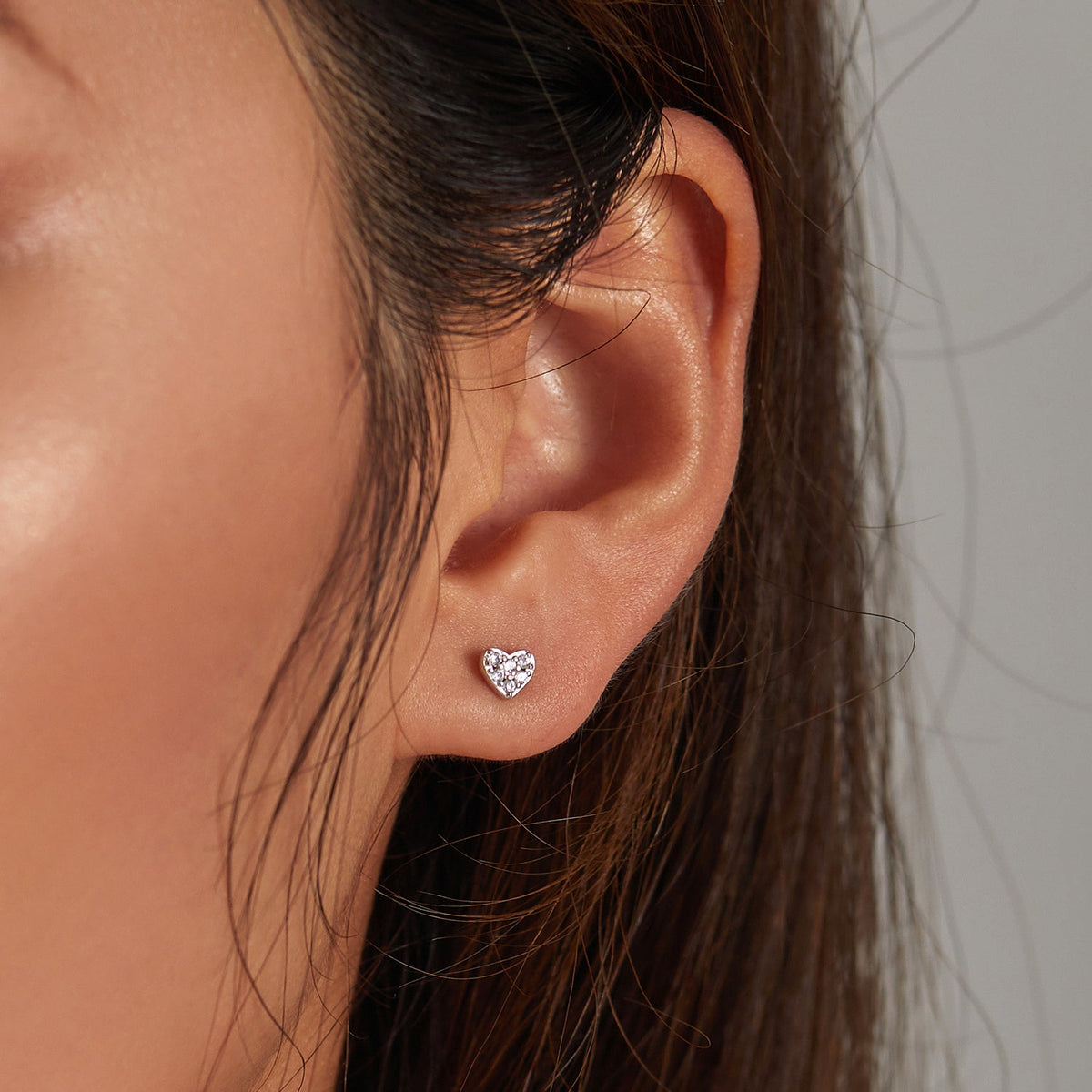 Sterling Silver Pavé Cubic Zirconia Stud Earrings