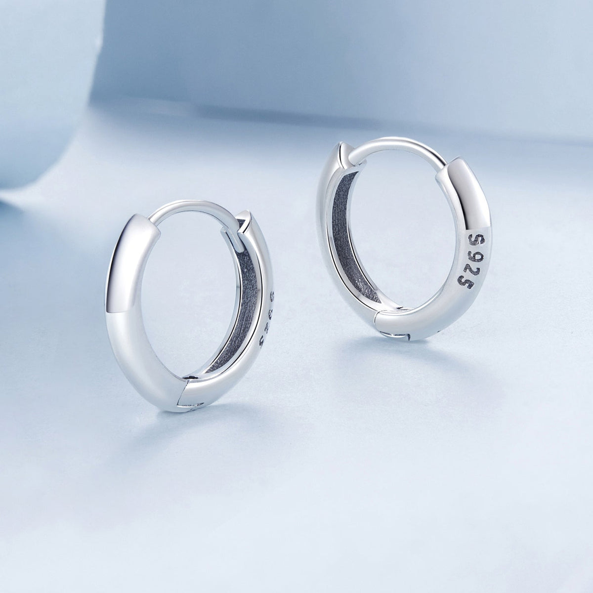 Sterling Silver Oxidized Hoop Earrings