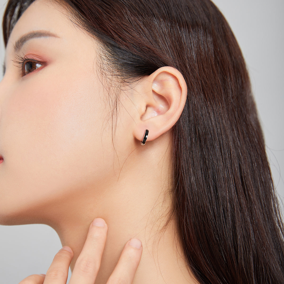 Sterling Silver Enamel Platinum Plated Earrings
