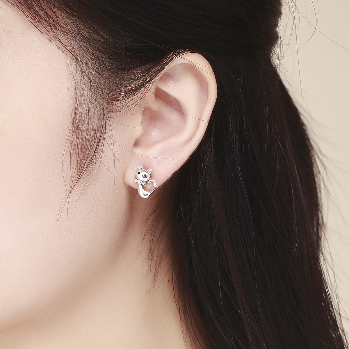 Sterling Silver Pavé Cubic Zirconia Oxidized Earrings