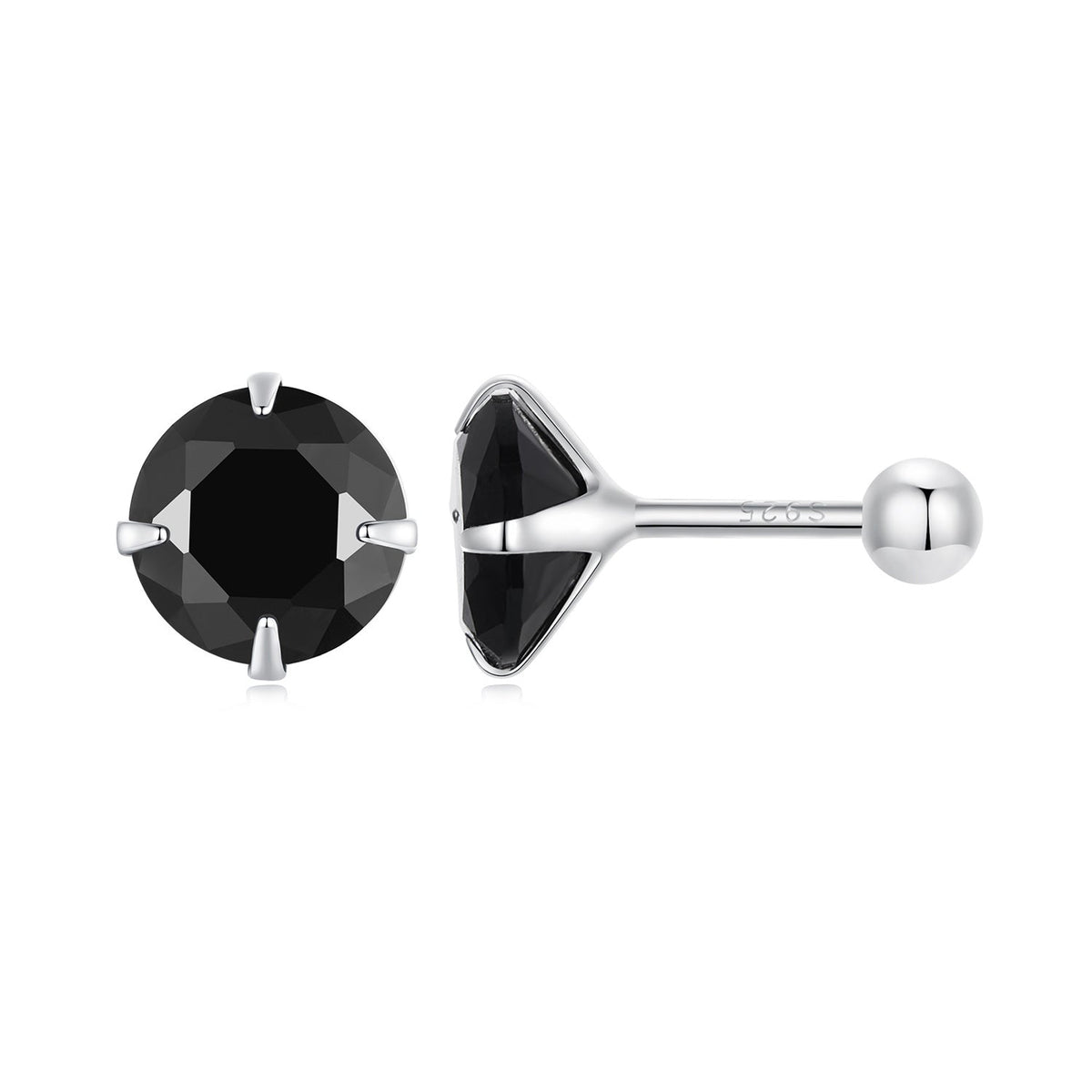 Sterling Silver Pavé CZ Stud Earrings
