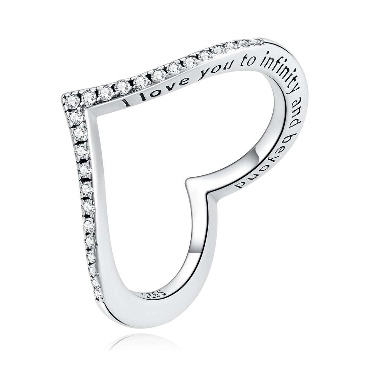 Sterling Silver Oxidized Pavé Cubic Zirconia Ring