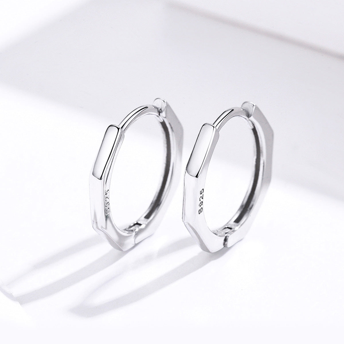 Sterling Silver Platinum-Plated Earrings