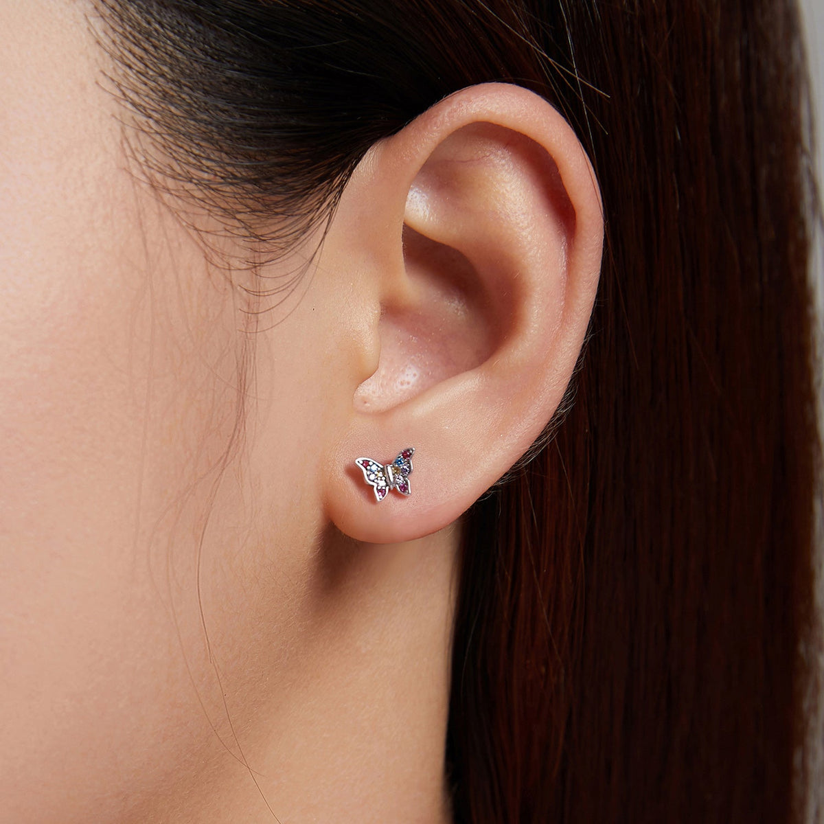 Sterling Silver Cubic Zirconia Pavé Oxidized Earrings