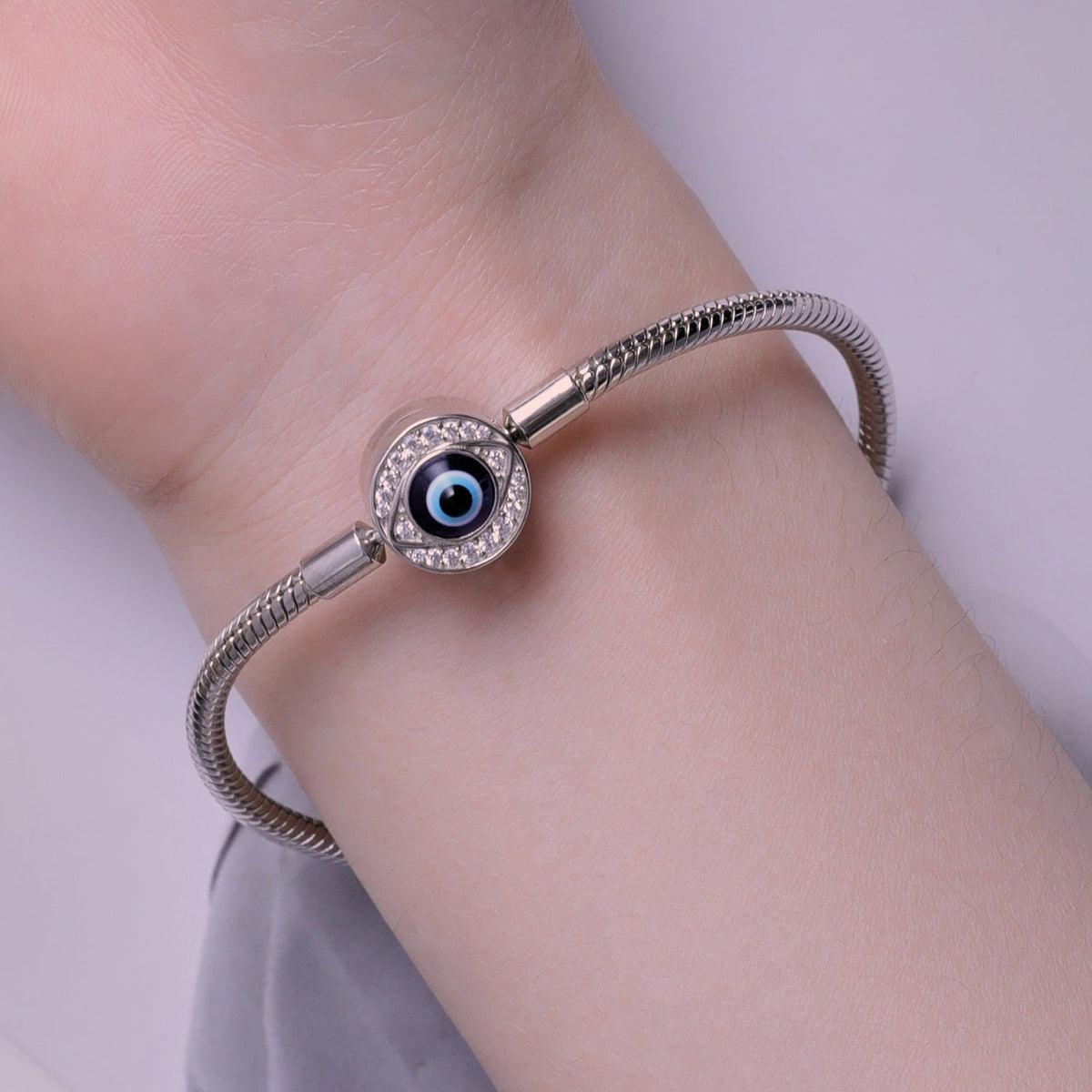 Sterling Silver Cubic Zirconia & Resin Bracelet