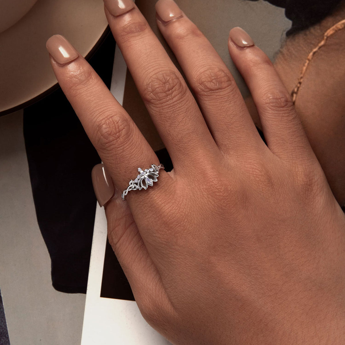 Sterling Silver Opal Nanometer Stone Ring