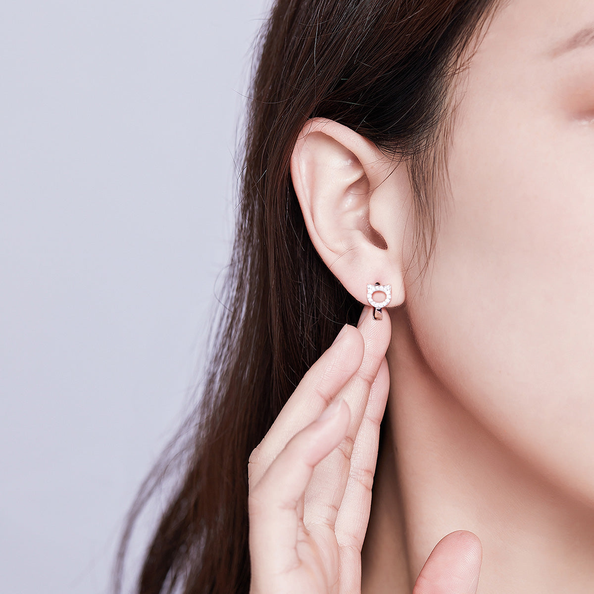 Sterling Silver Pavé CZ Stud Earrings