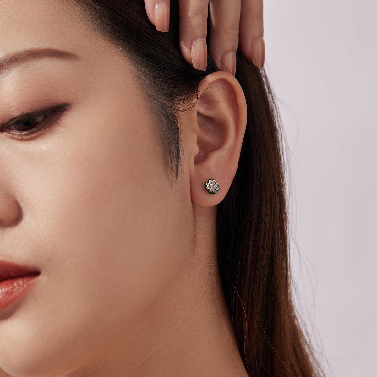 Sterling Silver Pavé CZ Earrings
