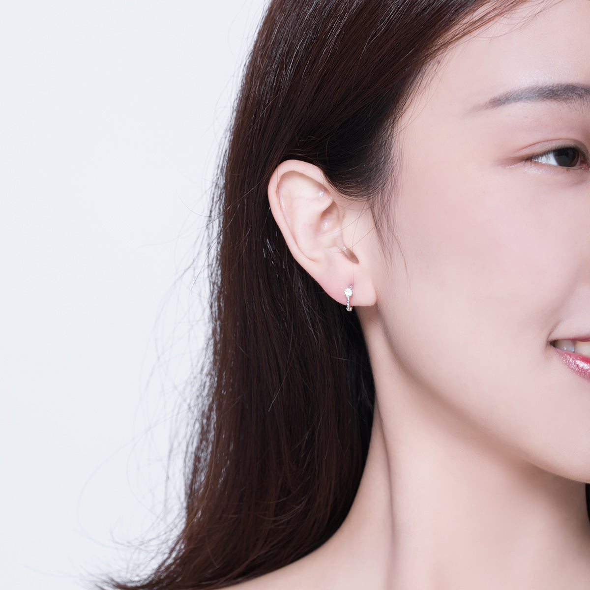 Sterling Silver Pavé Cubic Zirconia Stud Earrings